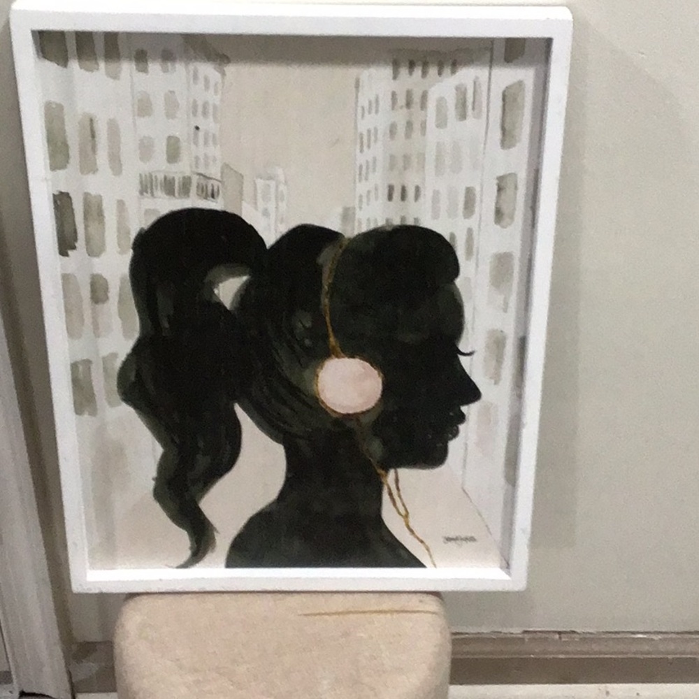 Framed Silhouette Art with Headphones